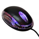 USB LED Optical Wired Scroll Wheel Mini Mouse Mice For PC Laptop - Black