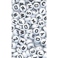 400pk White Alphabet Beads