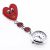 Red Heart Shape Quartz Movement Nurse Brooch Fob Tunic Pocket Watch
