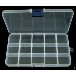 Compact Adjustable 15 Compartment Plastic Storage Box Jewel Case Tool Container