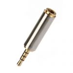 Gold 2.5mm Male to 3.5mm Female Stereo Audio Headphone Adapter Converter Jack