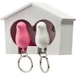 Duo Sparrow Keyring White and Pink, Keyring