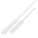 Aquarium Tank Water Pump Tube Cleaning White Bristle Brush x 2