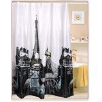 Bath Set Paris Eiffel Tower Pattern EVA Waterproof Shower Curtains+Rings (Model:M010311)