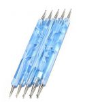 Set of 5 Multi Coloured Swirl Double Ended Nail Art Dotting/Marbleizing tools Color Choose (Blue)