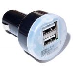 Dynamode mini in car charger adapter with 2 usb charging ports for ipad/other usb devices - black
