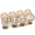 8 x 30mm Clear Cut Crystal Glass Door Knobs Kitchen Cabinet Drawer Handle New