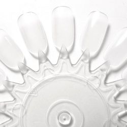 10x Clear False Nail Art Tips Polish Display Wheel for Practice Nail Salon