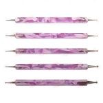 Set of 5 pink nail art double ended dotting/marbleizing tools