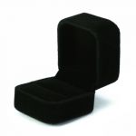 Large velvet ring display box case tray jewelry gift box -- black Large velvet ring display box case tray jewelry gift box -- black