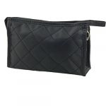 Black Grid Pattern Cosmetic Make Up Small Zippered Bag