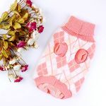 Knit Turtleneck Dog Sweater Clothing Argyle Patterns Pink - Chest Girth: Approx. 12 1/2 Inch (32cm) (Unstretched) Knit Turtleneck Dog Sweater Clothing Argyle Patterns Pink - Chest Girth: Approx. 12 1/2 Inch (32cm) (Unstretched)