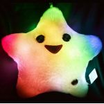 Great Wall Smile Star Design Color Changing LED Light Toss Thrown Pillow (White)