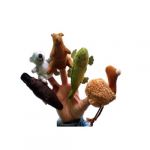5 australia unique animals finger puppets--koala,kangaroo,platypus,ostrich,crocodile