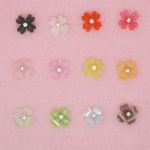 60pcs Acrylic Nail Art 3D Tips 12 Mix Colors Rhinestoner/Gem Flower Design Decoration Decal With Storage Case