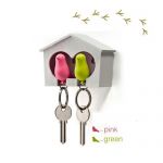 Sparrow Double Key Holder (Green-Pink)