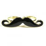 SWT Hot Vintage Lovely Fashion Design Cute Style Handlebar Mustache Double Finger Adjustable Ring for Cosplay / Party / Gift