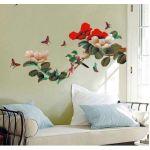 Mestall Large Peony Flowers Wall Sticker Transparent Reusable Art Decal Wall Stickers(60*45cm)