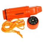 NEW 5 IN 1 CAMPING EMERGENCY WHISTLE,COMPASS, MIRROR ETC