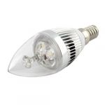 6 X Auralum Super Energy Saving LED Candle Bulb Light Lamp, E14-3W-270LM-Silver-Sharp-Warm White