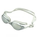 Swimming Goggle Comfy Frame Anti-fog Anti-UV Glasses + 2 Nose Buckles (Silver)