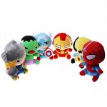 6Pcs 18cm the Avengers Plush Toys for Kids Thor Iron Man Hulk Captain American Spiderman Hawkeye Set