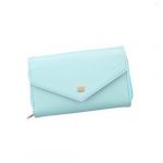 Zehui Porch Synthetic Leather Wallet Bag Change Purse Flip Case for Iphone 5 5th 4 4s Samsung Galaxy S3 S2 Iphone 5 4 4s(Light Blue)