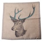 Retro Cotton Linen Square Vintage Throw Pillow Case Shell Decorative Cushion Cover Pillowcase Deer 18 X18 