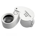 BES Mini Pocket Jewellers Loupe 40 X 25mm Glass Lens Jewellery Magnifier Loupe Magnifying with LED Light