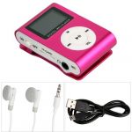 Pink Mini Clip MP3 Player Support 32GB Micro SD Card
