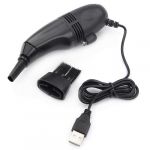 Black Mini Powerful USB Vacuum Keyboard Dust Cleaner --- Ideal for PC Laptop Computer --- Powered Directly from any USB Port