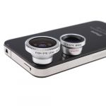 3 in 1 detachable 180 degrees fish eye lens + wide angle + micro lens camera kit for iphone 4 4g 4s htc dc110