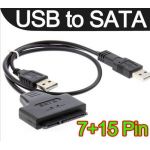 Usb 2.0 To Sata 7+15 Pin 22Pin Adapter Cable For 2.5 Hdd Hard Disk Drive
