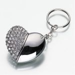 High Quality 4 GB heart Shape Crystal Jewelry USB Flash Memory Drive Keychain