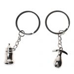 Creative Gifts Bottles Lovers Beautiful Stainless Steel Cartoon Couple Key Ring Keychain