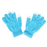 Knitting Autumn Winter Fashion Lovely Warm Touch Screen Capacitive Gloves with Five Fingers (Blue)
