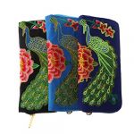 New high quality fashion chinese traditional style double-sided embroidery floral long clutch purse zip around wallet