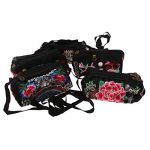 New High Quality Fashion Chinese Traditional Style Double-sided Embroidery Floral Long Clutch Purse Zip around Wallet Coin Bag