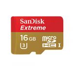 SanDisk Extreme 16 GB Micro SDHC UHS-I Class 10 U3 Memory Card up to 60 MB/s Read