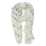 Ladies Womens Colorful Scarf with penguin Print Wraps Shawl Soft Scarves-Cream(Sc-59)