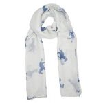 Ladies Women's Horse Print Scarf Wraps Shawl Soft Scarves-(Sc15-white)