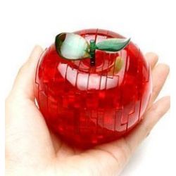 3D Crystal Apple Jigsaw Puzzle IQ Toy Model Decoration (Red)
