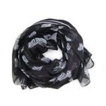 WMA Black Fancy Zebra Print Soft Celebrity Scarf Animal Fashion Large Long Shawl New Gift Lady