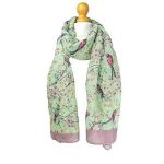 Mint japanese bird cherry blossom print scarf scarves wrap shawl winter pashmina christmas gift