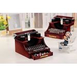 Mechanical Delicate Typewriter Music Box wooden colour Ornament Gift