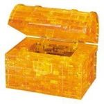 3D Crystal Puzzle Yellow Treasure Box Jigsaw Puzzle IQ Toy Model Decoration