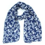Ladies Butterfly Print Fashion Scarf (Navy)