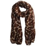 Brown Dragonfly Print Scarf Animal Ladies Fashion Scarves With Hanging Heart Gift