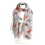 Ladies Women's Dragonfly Print Scarf Shawl Wrap Neck-Wrap Sarong Light Silver