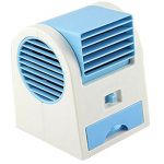 USB or AA Battery FAN MINI PORTABLE DESKTOP COOLING DESK QUIET FAN FOR COMPUTER LAPTOP PC - Blue